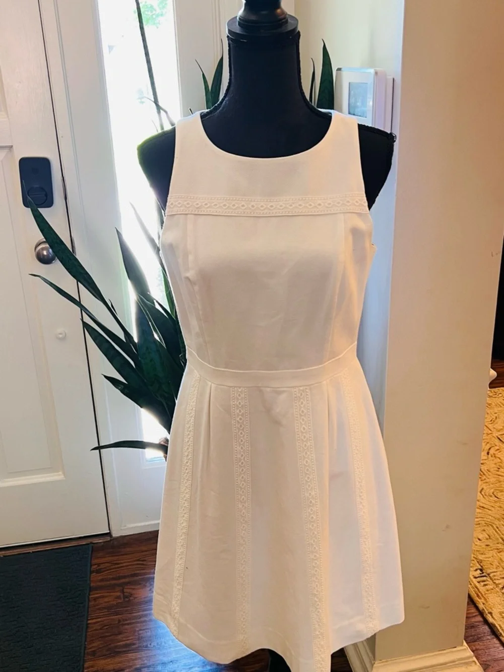 J.Crew A4090 White Eyelet Dress Size 6 NWT Lace Trim Sleeveless - Picture 1 of 10
